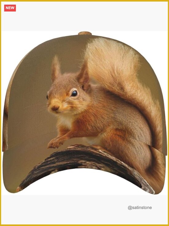 Squirrel Animal Snapback Cap Baseball Hat Adjustable Sun Hat main image 7